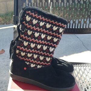 UGG Black and Red Patterned Boots
